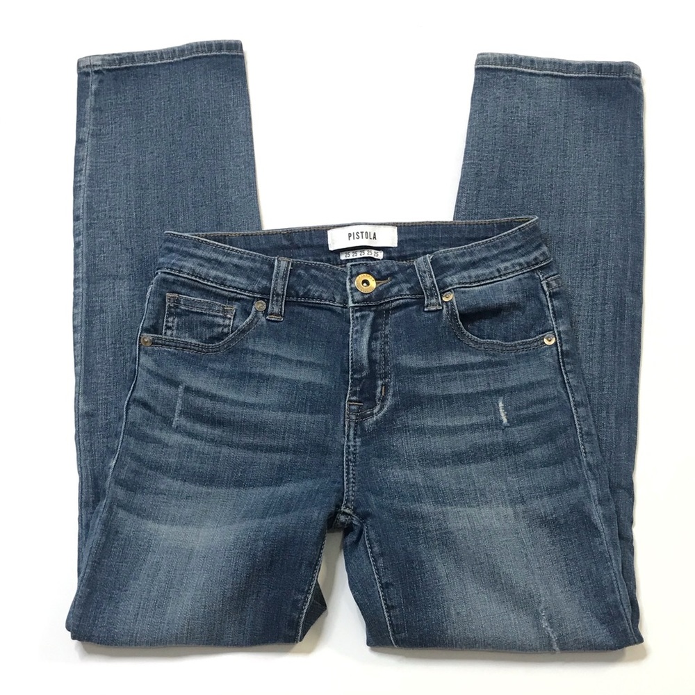 PISTOLA HIGH RISE DISTRESSED SKINNY JEAN